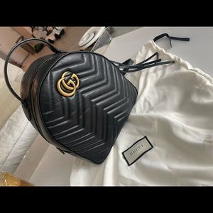 Calfskin Matelasse GG Marmont Dome Backpack Black